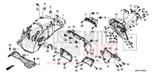 REAR FENDER GL1800K de 2019